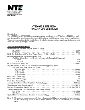 NTE56050 Datasheet PDF NTE Electronics