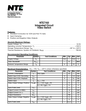 NTE7160 Datasheet PDF NTE Electronics