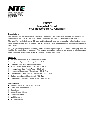 NTE727 Datasheet PDF NTE Electronics