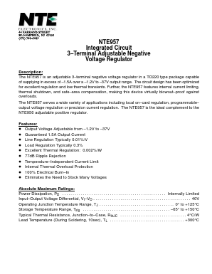 NTE957 Datasheet PDF NTE Electronics