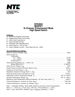 NTE2932 Datasheet PDF NTE Electronics