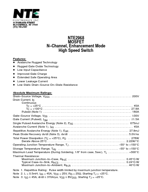 NTE2968 Datasheet PDF NTE Electronics