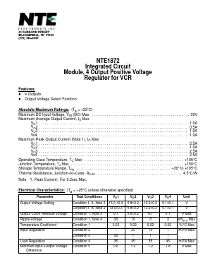 NTE1872 Datasheet PDF NTE Electronics