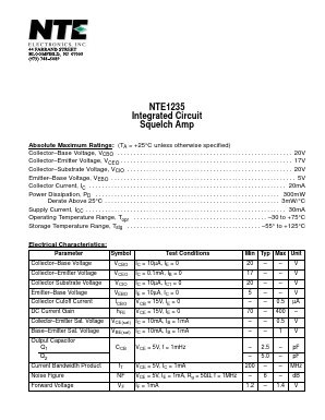 NTE1235 Datasheet PDF NTE Electronics