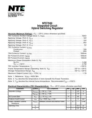 NTE7046 Datasheet PDF NTE Electronics