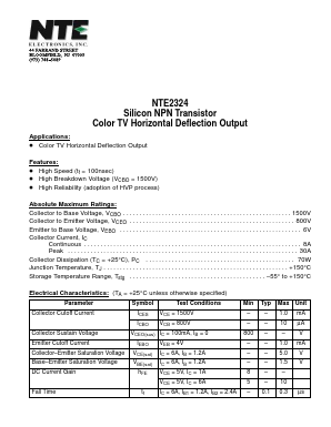 NTE2324 Datasheet PDF NTE Electronics