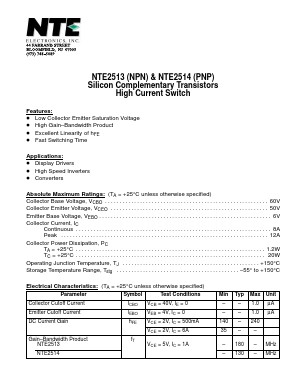 NTE2513 Datasheet PDF NTE Electronics