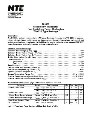 BU806 Datasheet PDF NTE Electronics