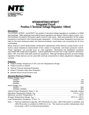 NTE951 Datasheet PDF NTE Electronics