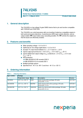 74LV245D Datasheet PDF NXP Semiconductors.