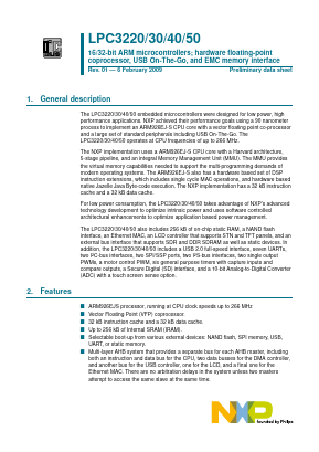 LPC3250FET296 Datasheet PDF NXP Semiconductors.