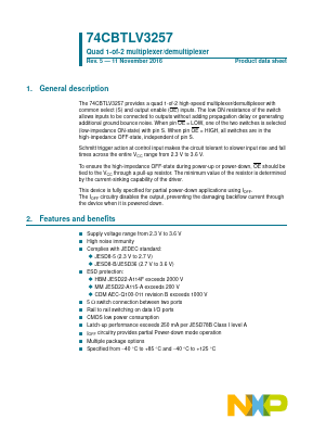 74CBTLV3257D Datasheet PDF NXP Semiconductors.