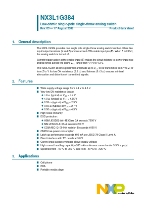 NX3L1G384GW Datasheet PDF NXP Semiconductors.