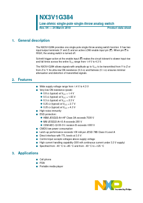 NX3V1G384GM Datasheet PDF NXP Semiconductors.