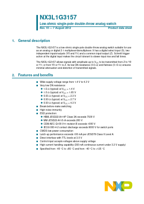 NX3L1G3157GM Datasheet PDF NXP Semiconductors.