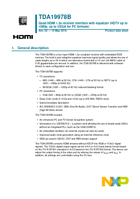 TDA19978B Datasheet PDF NXP Semiconductors.