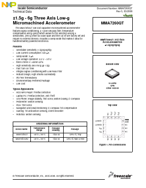 MMA7260QR2 Datasheet PDF NXP Semiconductors.