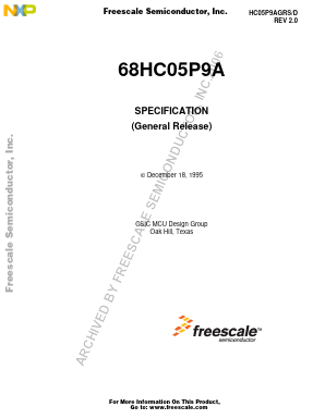 68HC05P9A Datasheet PDF NXP Semiconductors.