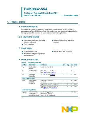 BUK9832-55A Datasheet PDF NXP Semiconductors.