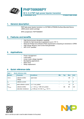 PHPT60606PY Datasheet PDF NXP Semiconductors.