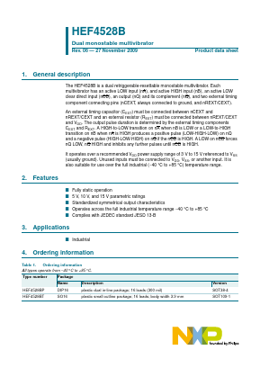 HEF4528BT,653 Datasheet PDF NXP Semiconductors.