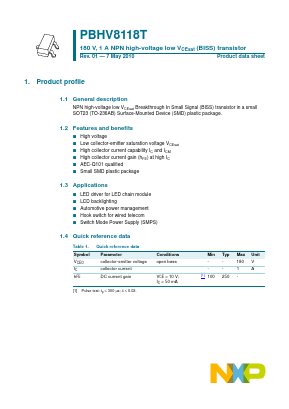 PBHV8118T Datasheet PDF NXP Semiconductors.