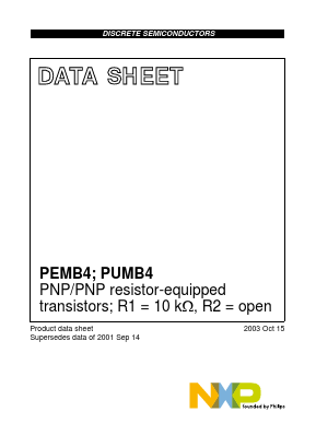 PEMB4 Datasheet PDF NXP Semiconductors.