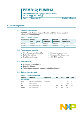 PUMB13 Datasheet PDF NXP Semiconductors.