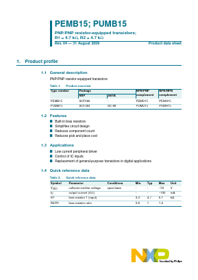 PUMB15 Datasheet PDF NXP Semiconductors.