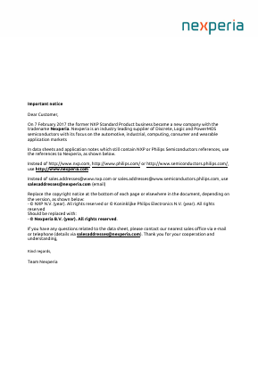 BAT854SW Datasheet PDF NXP Semiconductors.