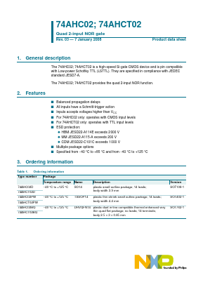 74AHC02 Datasheet PDF NXP Semiconductors.