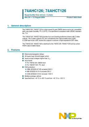 74AHC126 Datasheet PDF NXP Semiconductors.