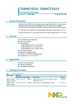 74AHCT1G14GW-G Datasheet PDF NXP Semiconductors.