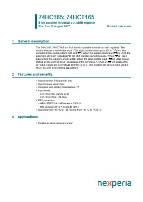 74HCT165 Datasheet PDF NXP Semiconductors.