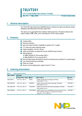 74LVT241 Datasheet PDF NXP Semiconductors.