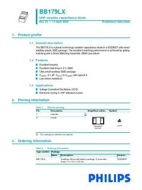 BB179LX Datasheet PDF NXP Semiconductors.