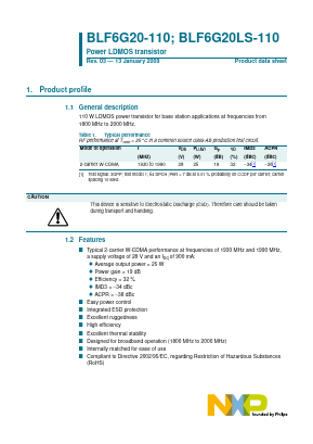 BLF6G20-110 Datasheet PDF NXP Semiconductors.