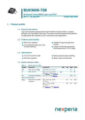 BUK9606-75B Datasheet PDF NXP Semiconductors.