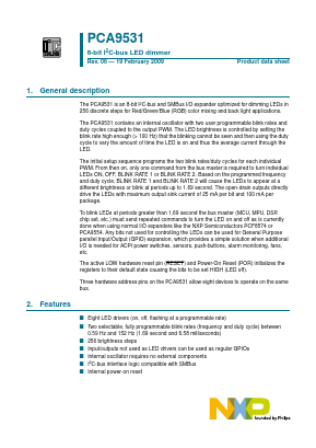 PCA9531BS Datasheet PDF NXP Semiconductors.