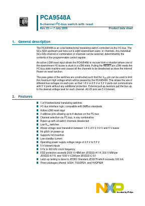 PCA9548A Datasheet PDF NXP Semiconductors.