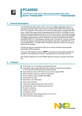 PCA9550 Datasheet PDF NXP Semiconductors.