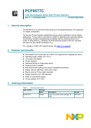 PCF8577C Datasheet PDF NXP Semiconductors.