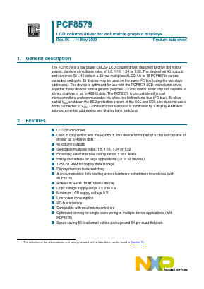 PCF8579T/1 Datasheet PDF NXP Semiconductors.