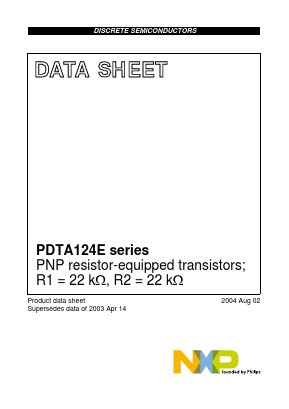 PDTA124ES Datasheet PDF NXP Semiconductors.