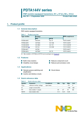 PDTA144VT Datasheet PDF NXP Semiconductors.