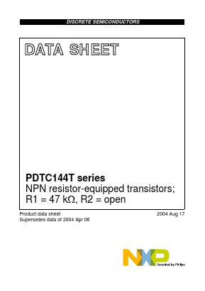 PDTC144TT Datasheet PDF NXP Semiconductors.