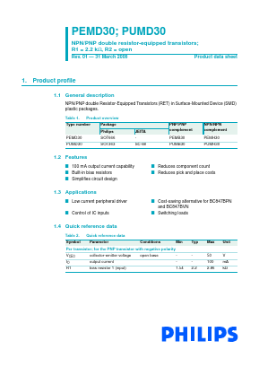PEMD30,315 Datasheet PDF NXP Semiconductors.