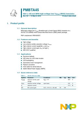 PMBTA45 Datasheet PDF NXP Semiconductors.