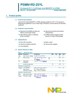 PSMN1R2-25YL Datasheet PDF NXP Semiconductors.