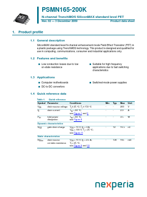 PSMN165-200K Datasheet PDF NXP Semiconductors.